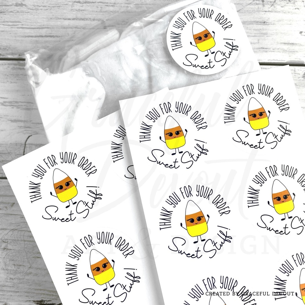Thank You For Your Order! Sweet Stuff! 2" (inches) 96ct.) Stickers - Picture 3 of 5